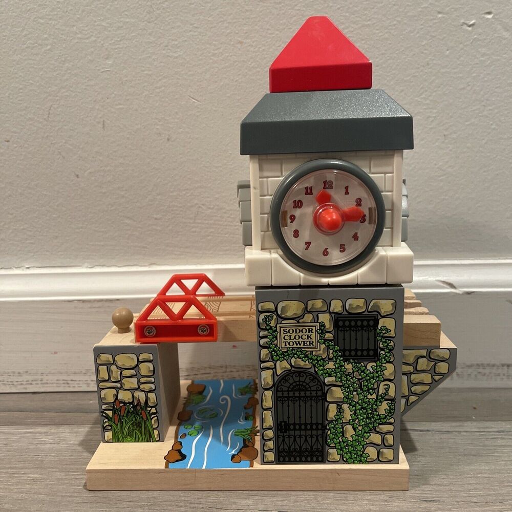 Thomas & Friends Wooden Railway Sodor Clock Tower Ascending Track + Bulstrode